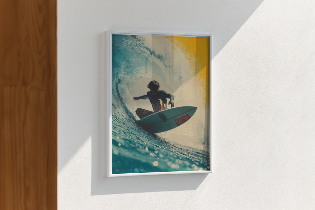 Surfer Inside Wave Print