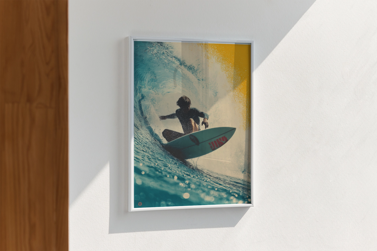 Surfer Inside Wave Print