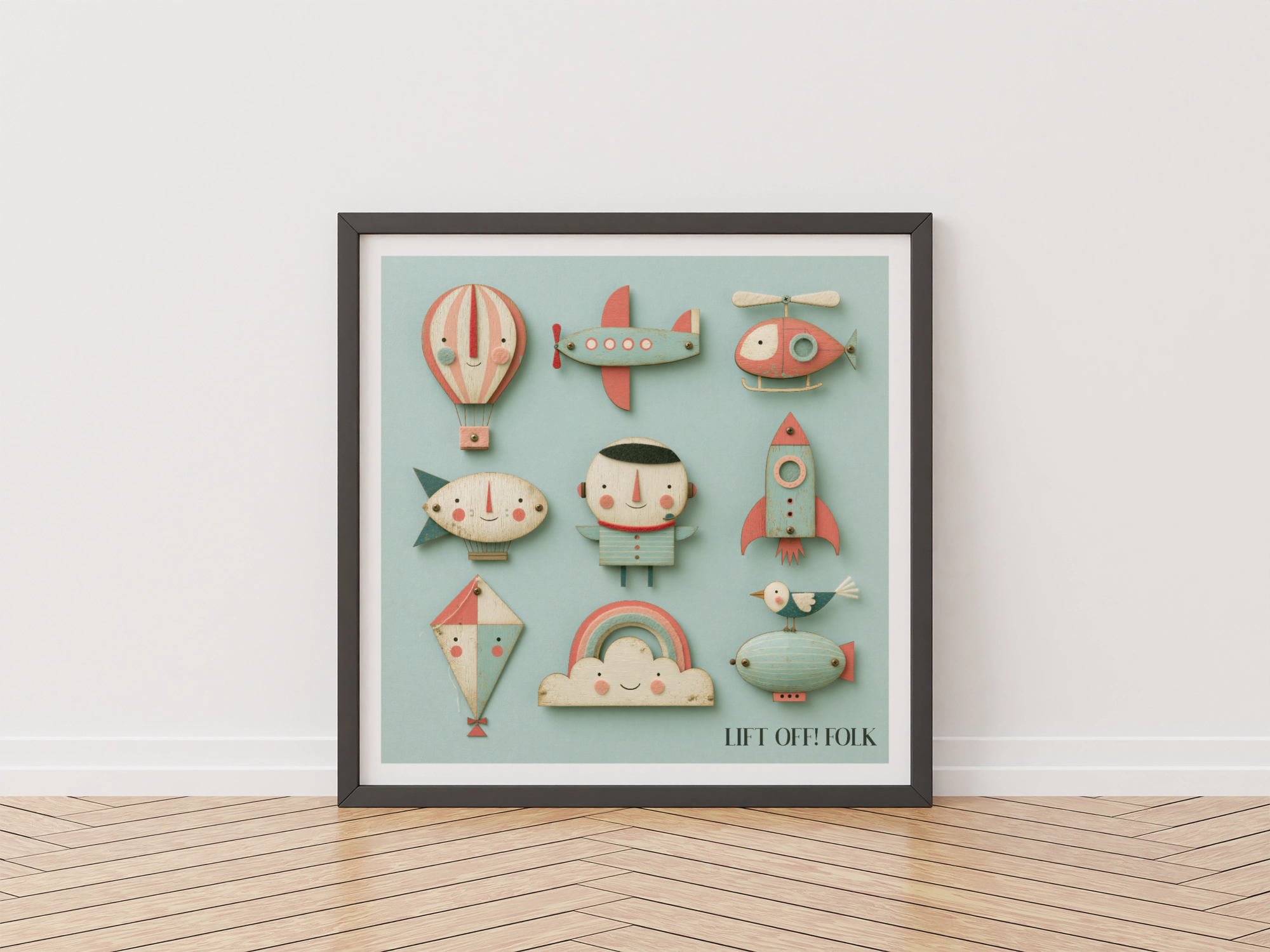 Lift Off Folk Nursery Print
