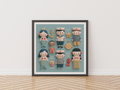 Mermaid Folk Nursery Print