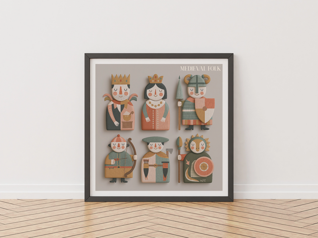 Medieval Folk Nursery Print