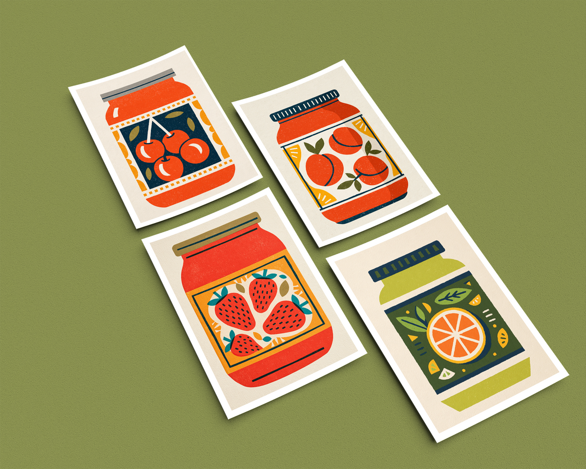 Jam Jar Prints Set of 4