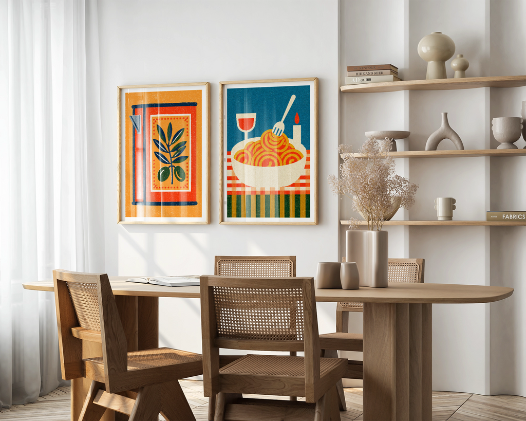 Retro Italian Kitchen Print Set (Set of 4)
