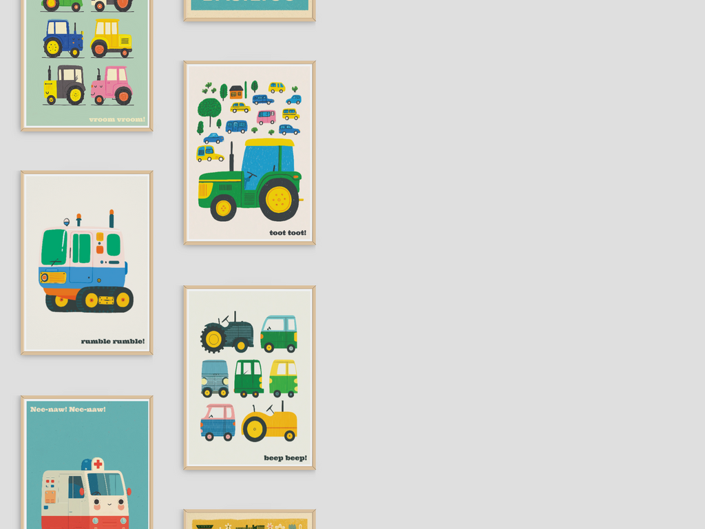 Boys Transport Wall Art Set of 3