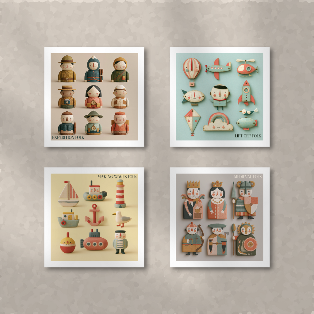 Medieval Folk Nursery Print