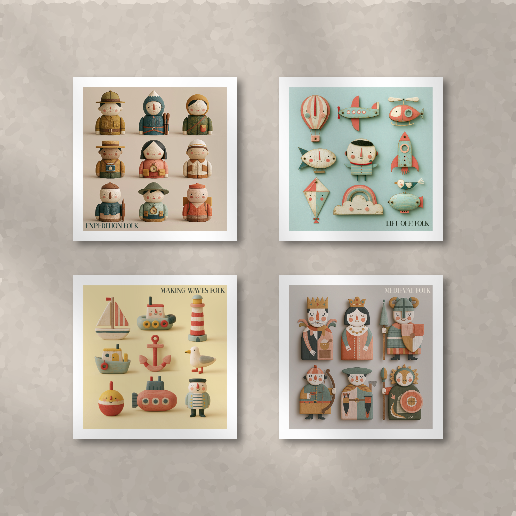 Medieval Folk Nursery Print