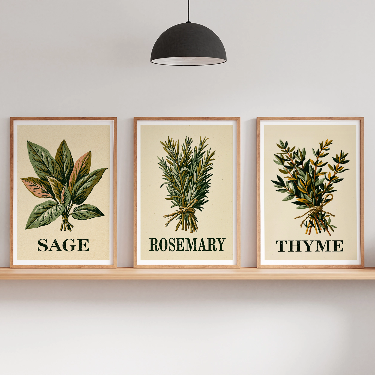 Vintage Herb Print Set