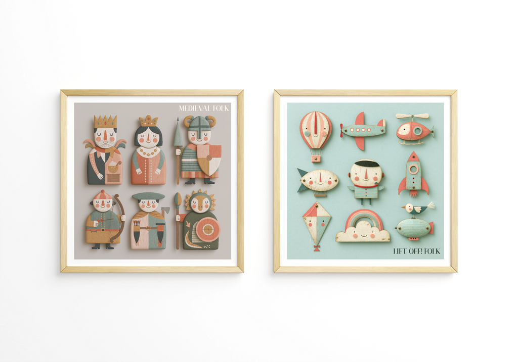 Medieval Folk Nursery Print