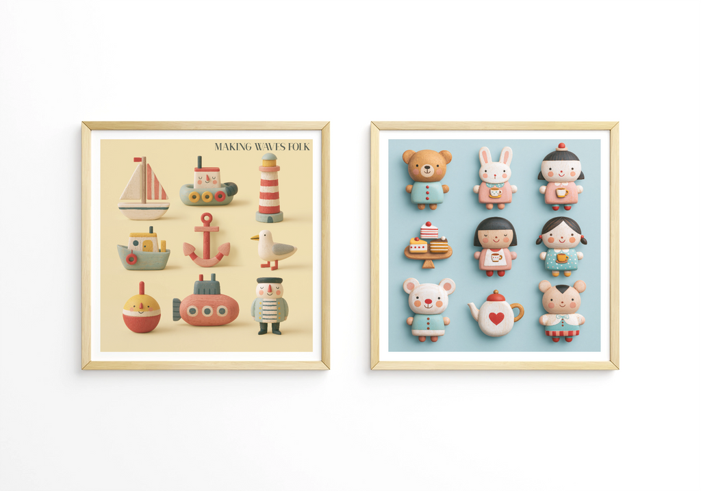Teddy Picnic Nursery Print