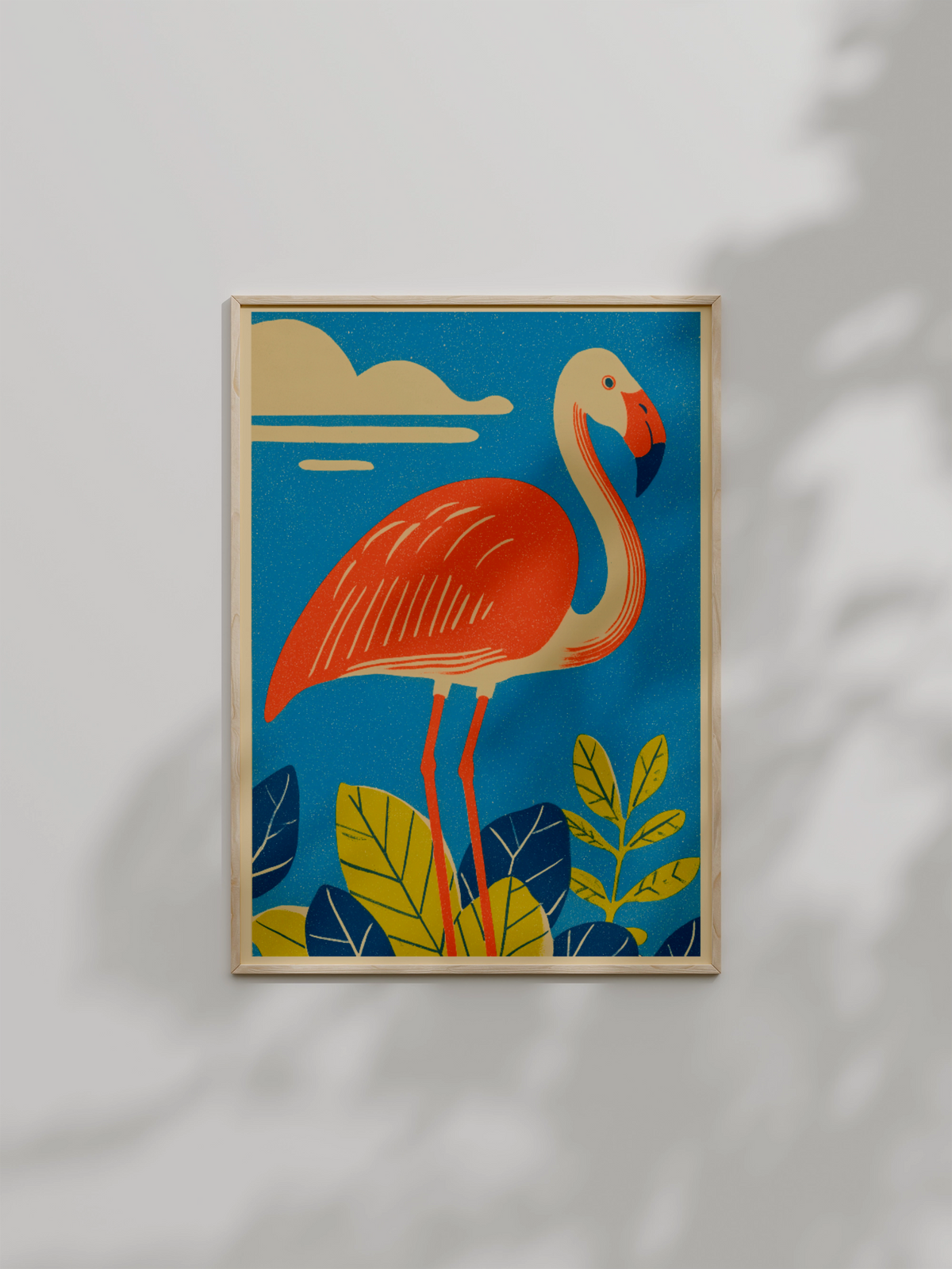Flamingo Retro Bird Print