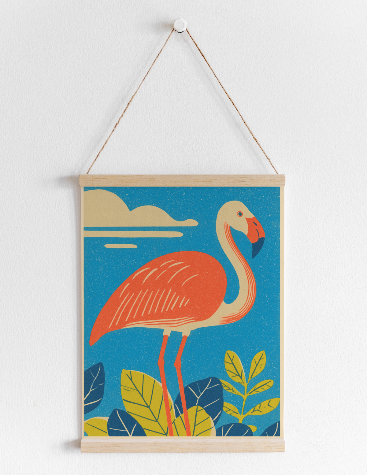 Flamingo Retro Bird Print