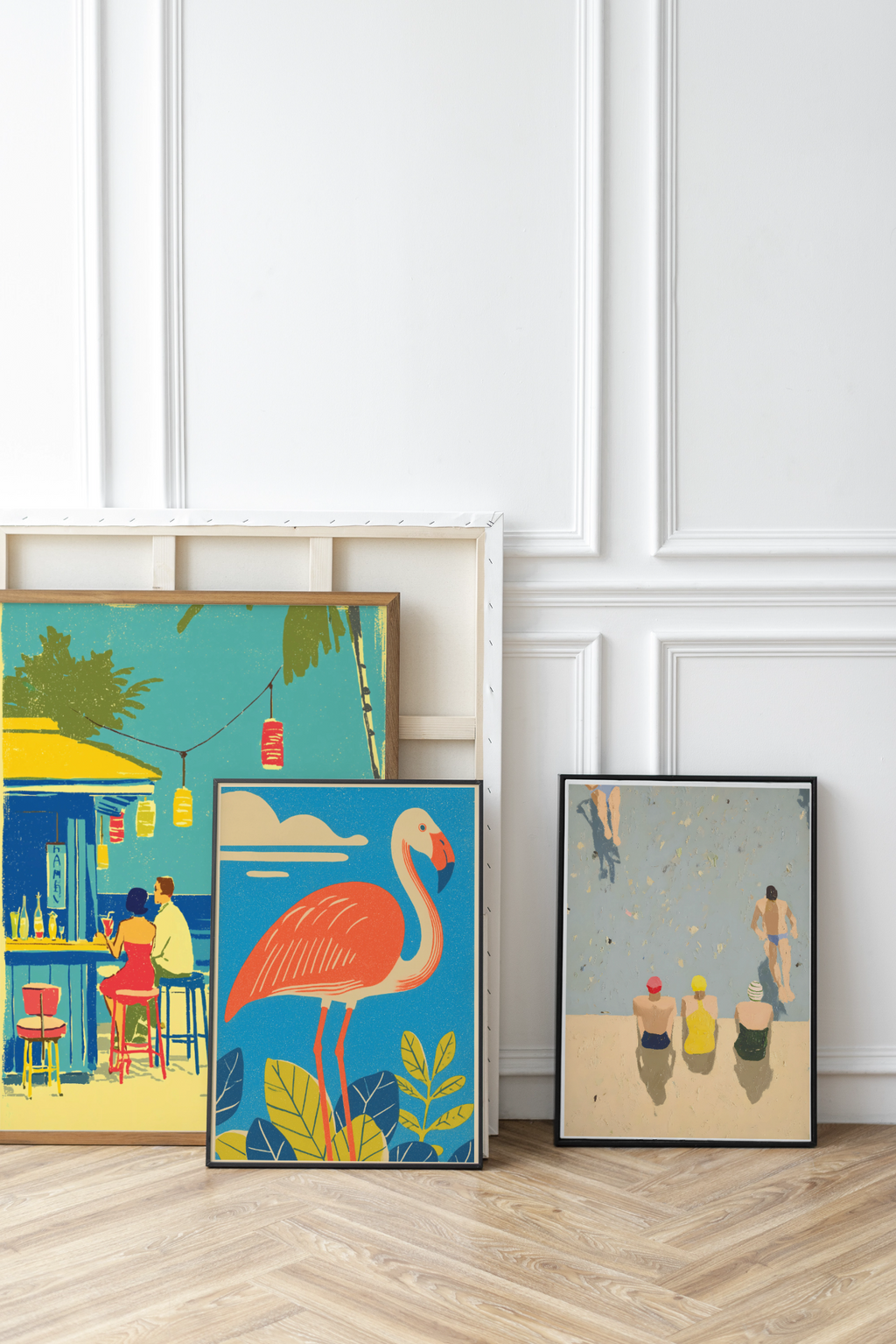 Flamingo Retro Bird Print