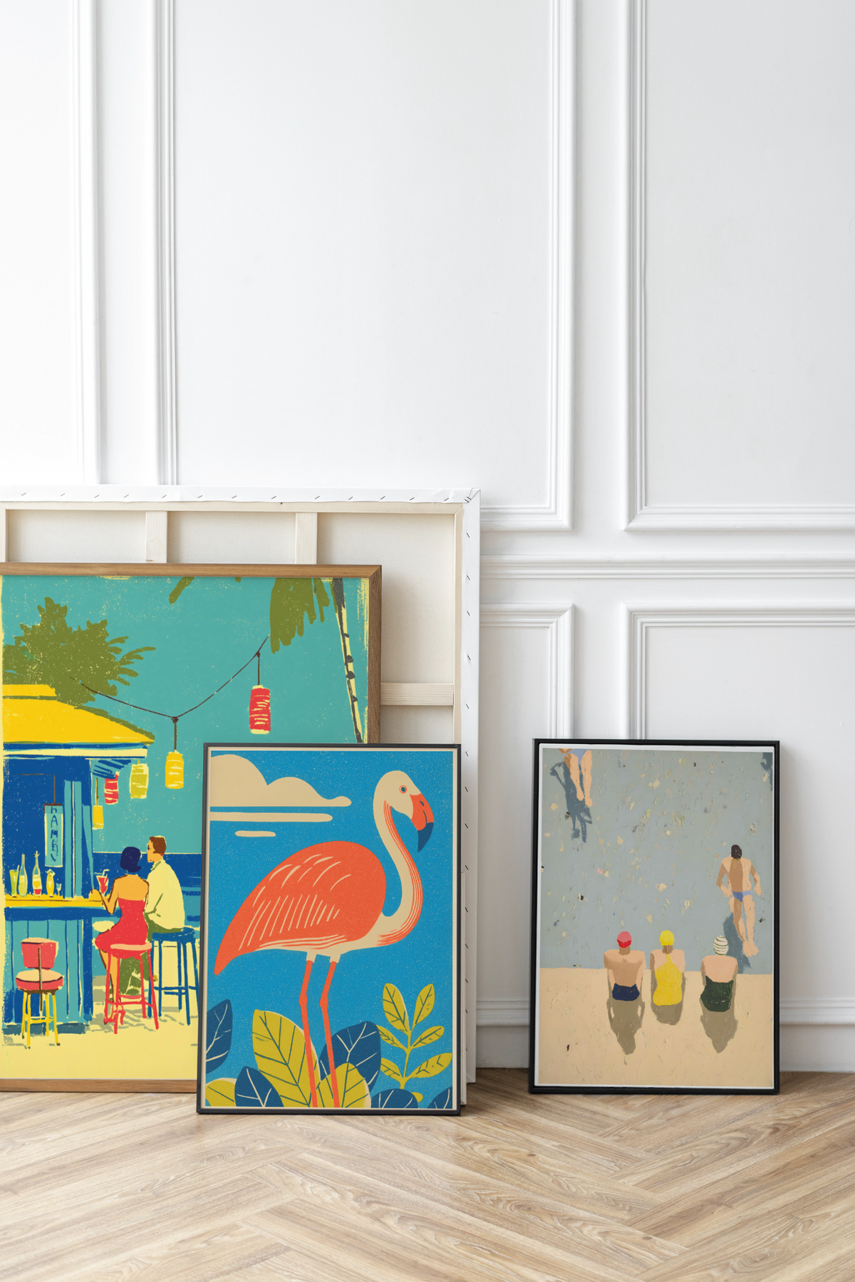 Flamingo Retro Bird Print