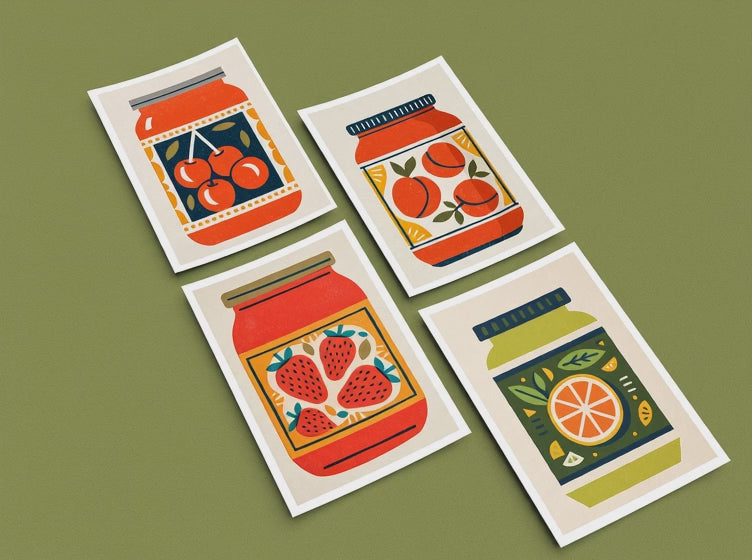 Retro Italian Kitchen Print Set (Set of 4)