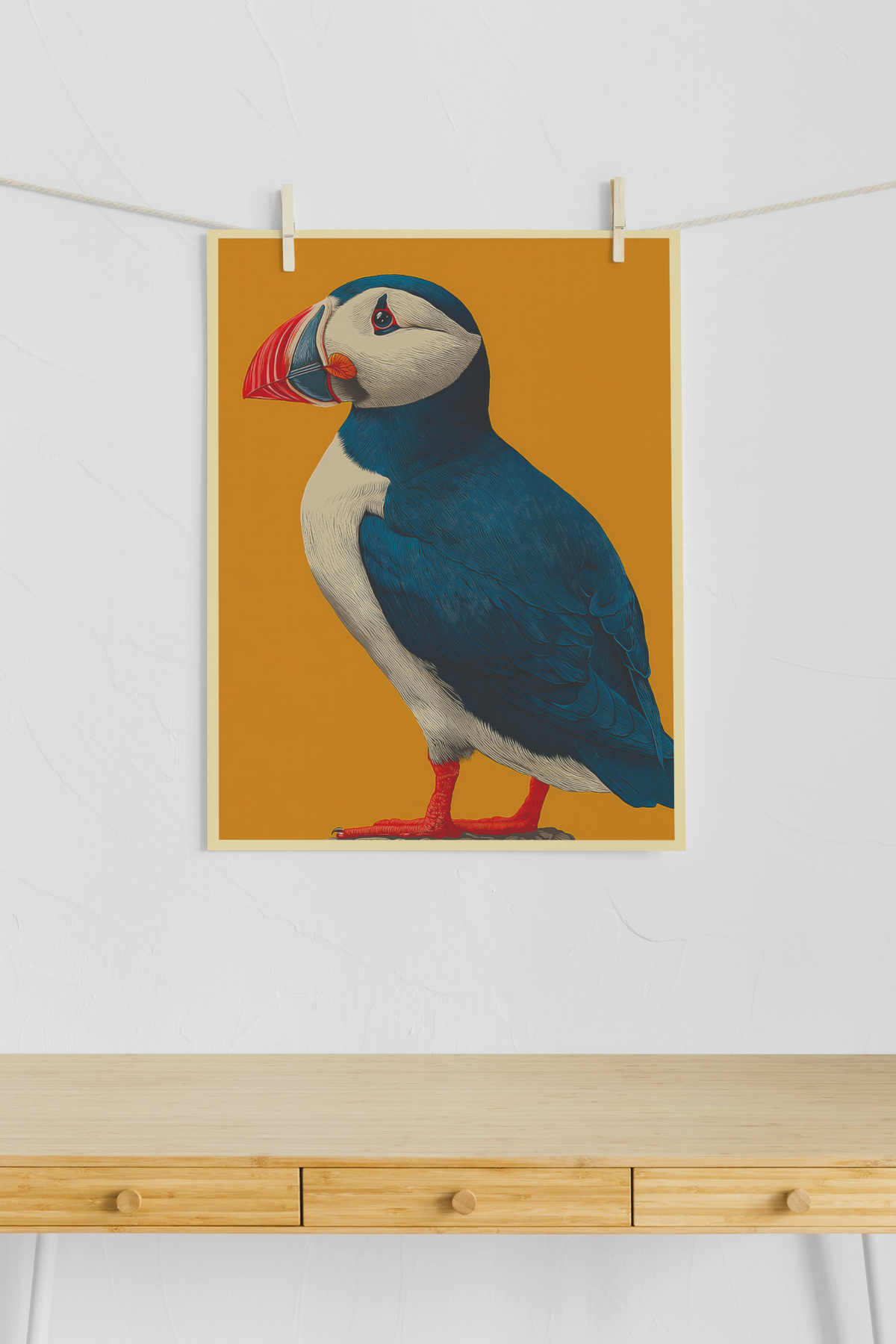 Modern Puffin Art Print