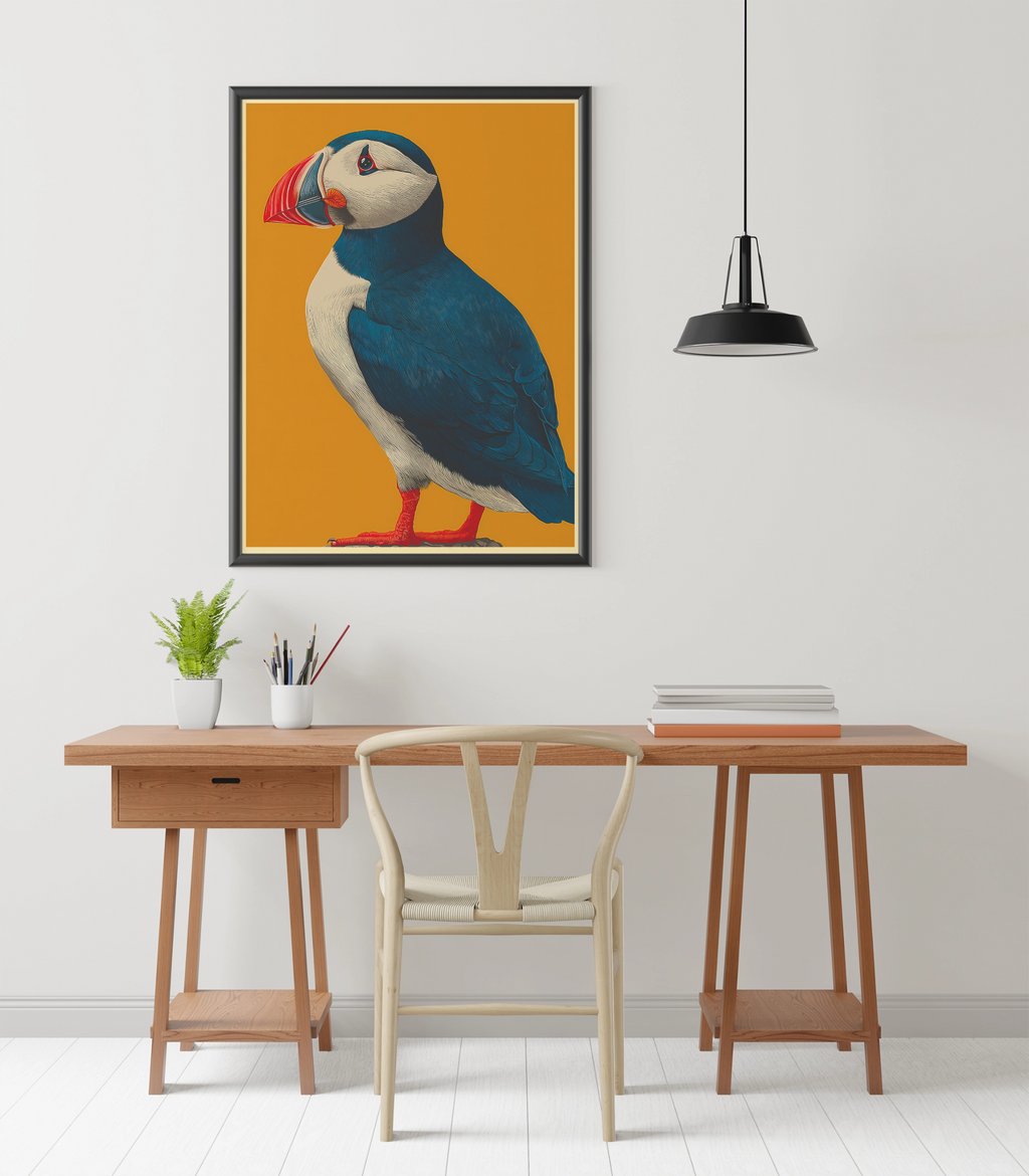 Modern Puffin Art Print