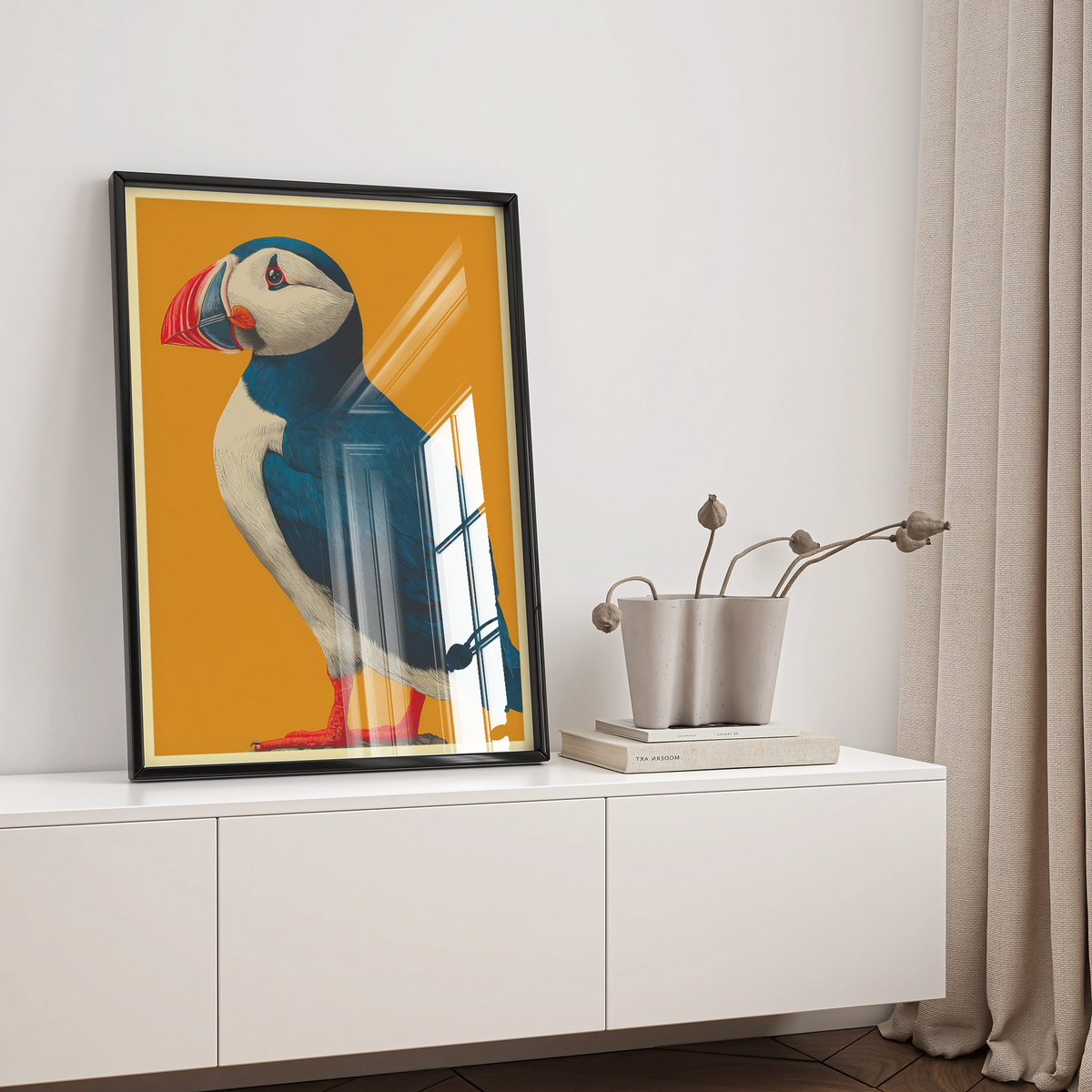 Modern Puffin Art Print