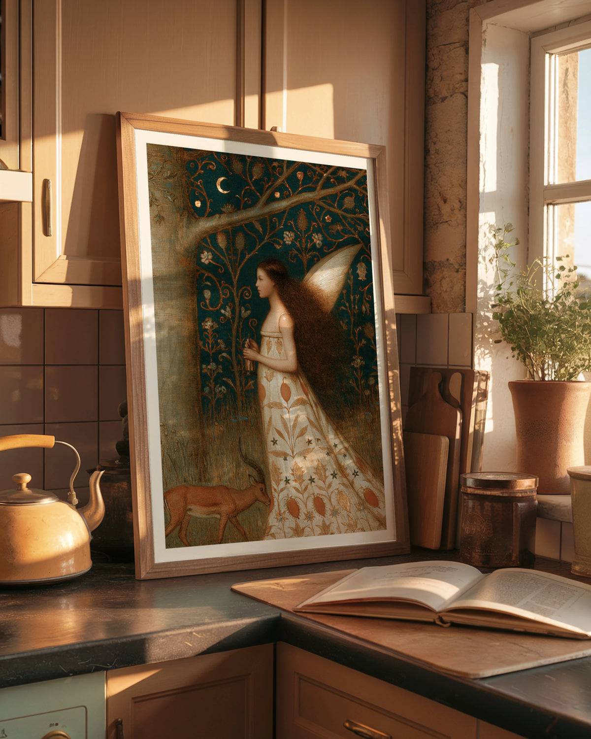 Fairy of the Woods  Folk Art Print, Classic Inspired Woodland Fairy Poster, Girls Bedroom Art