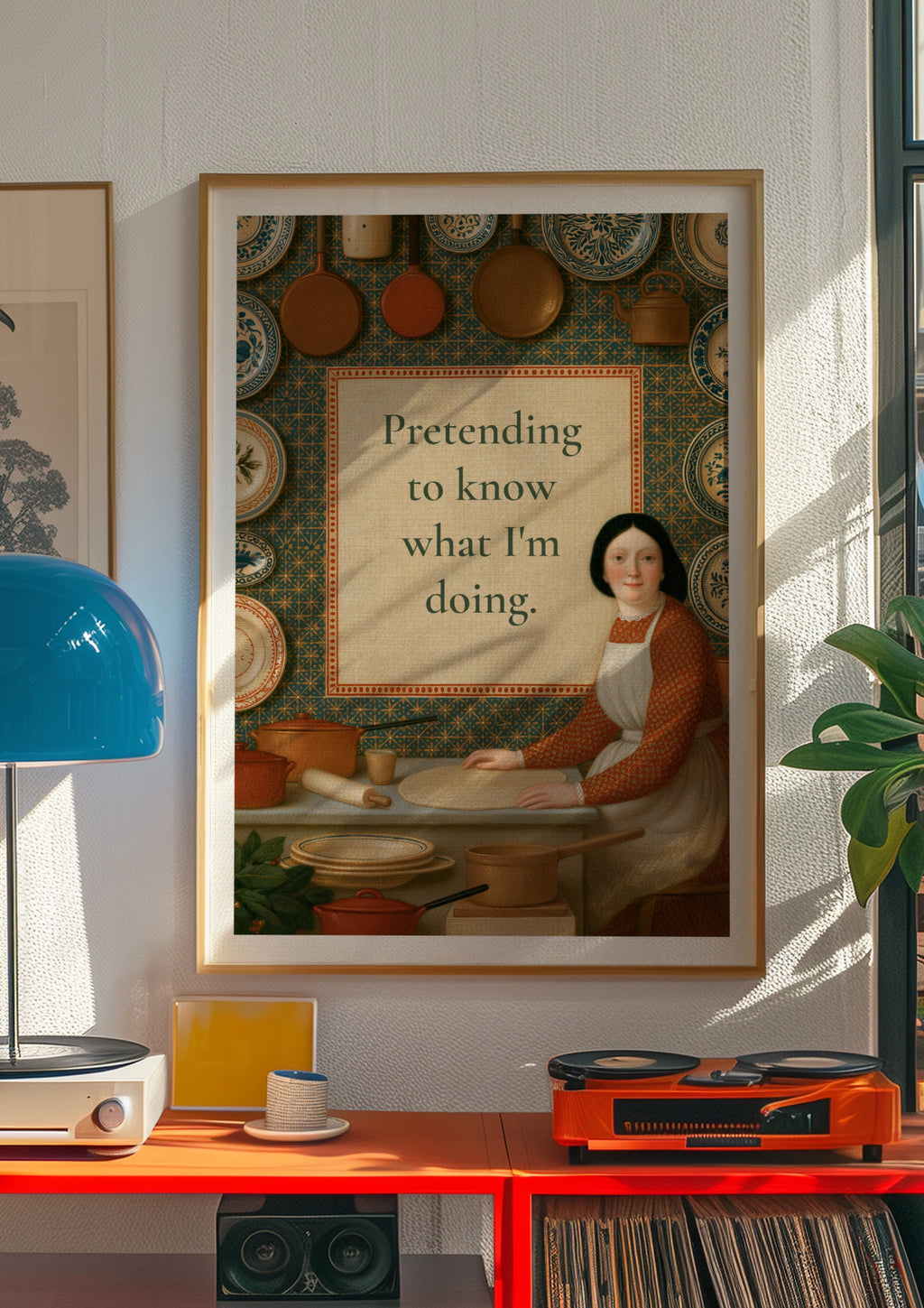 Funny Kitchen Quote Print, Classic Inspired Cooking Wall Art, Vintage Baker Poster Gift