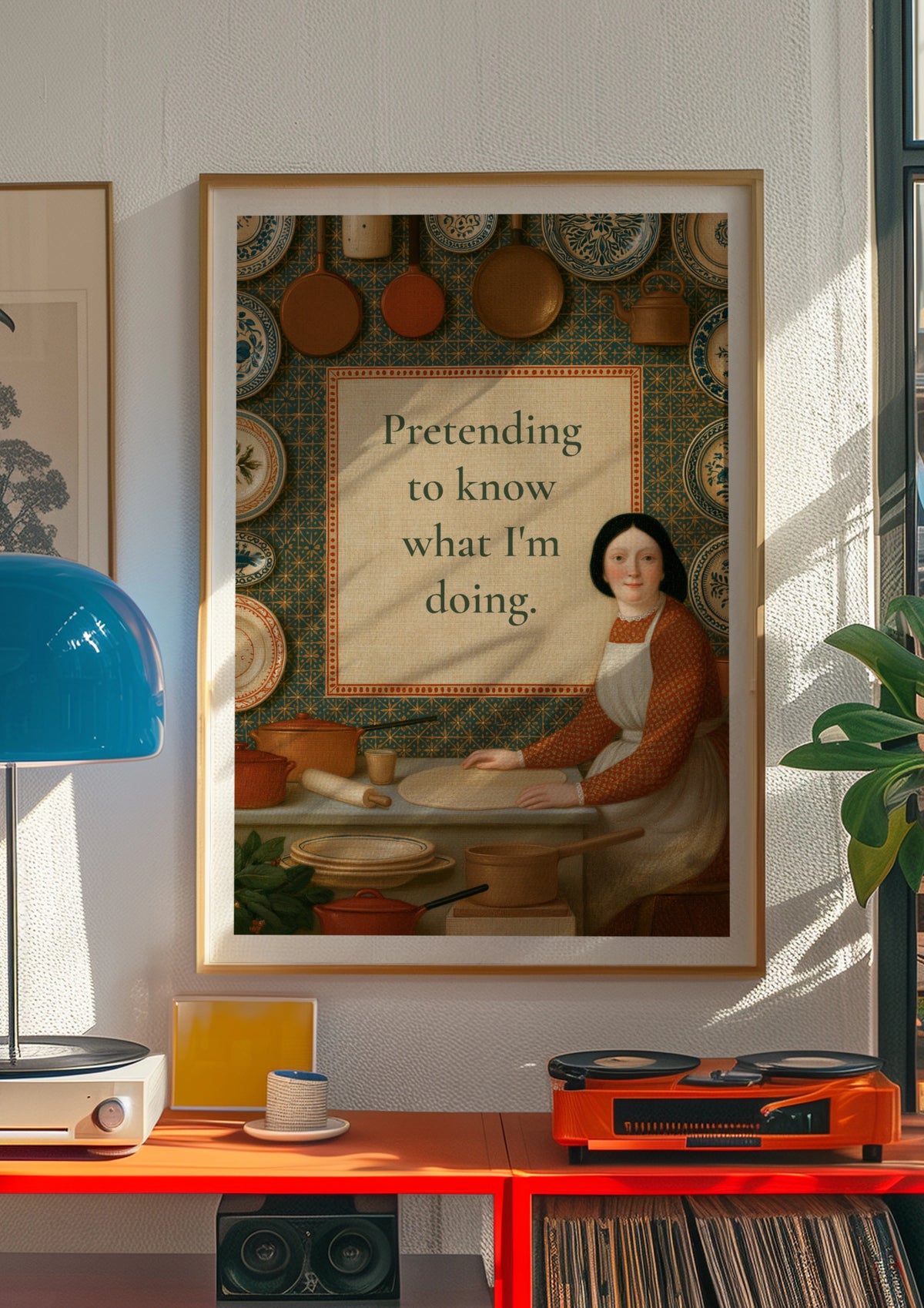 Funny Kitchen Quote Print, Classic Inspired Cooking Wall Art, Vintage Baker Poster Gift
