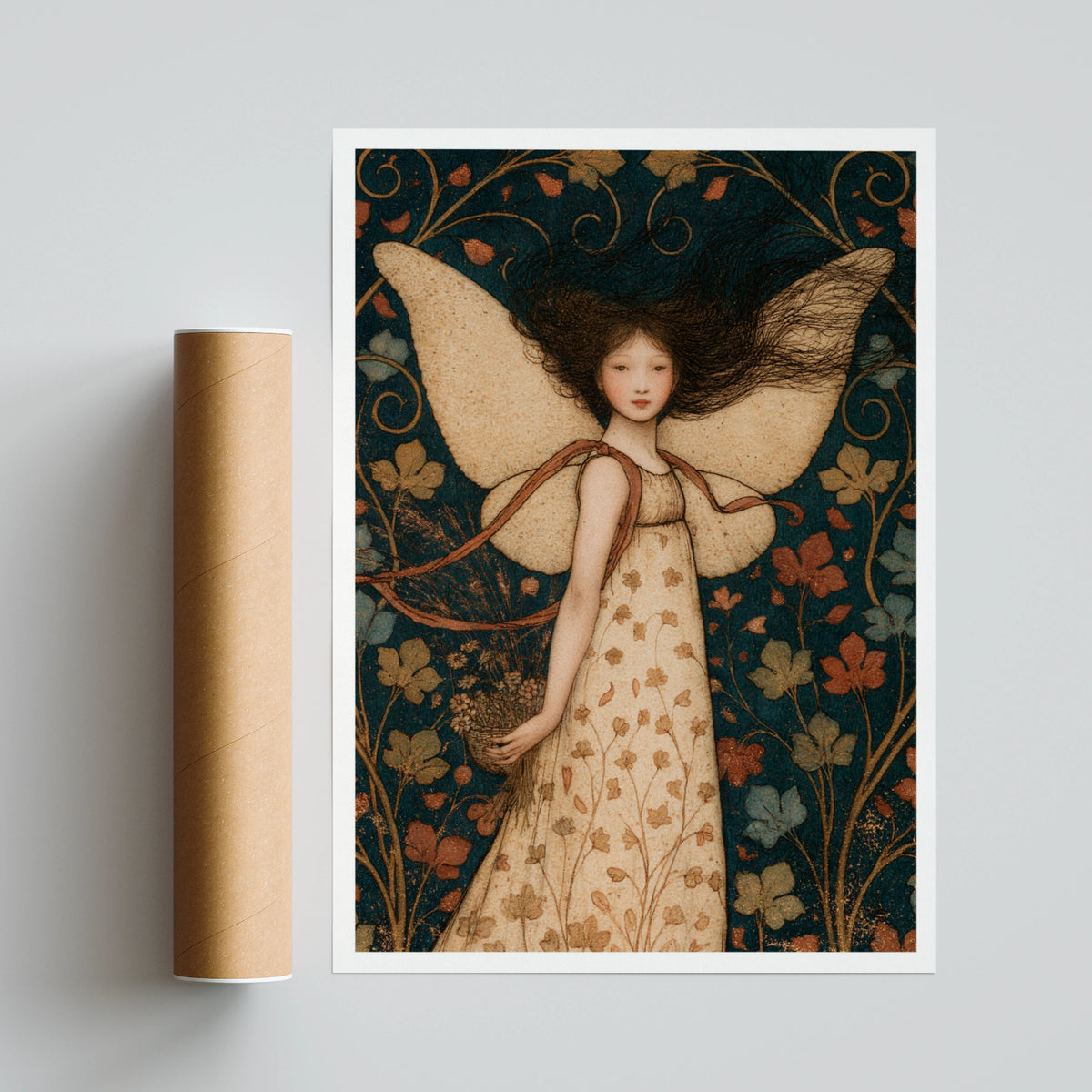 Wind Fairy - Magical Weather Fairy -  Girl's Nursery print, Arthur Rackham Inspired Art