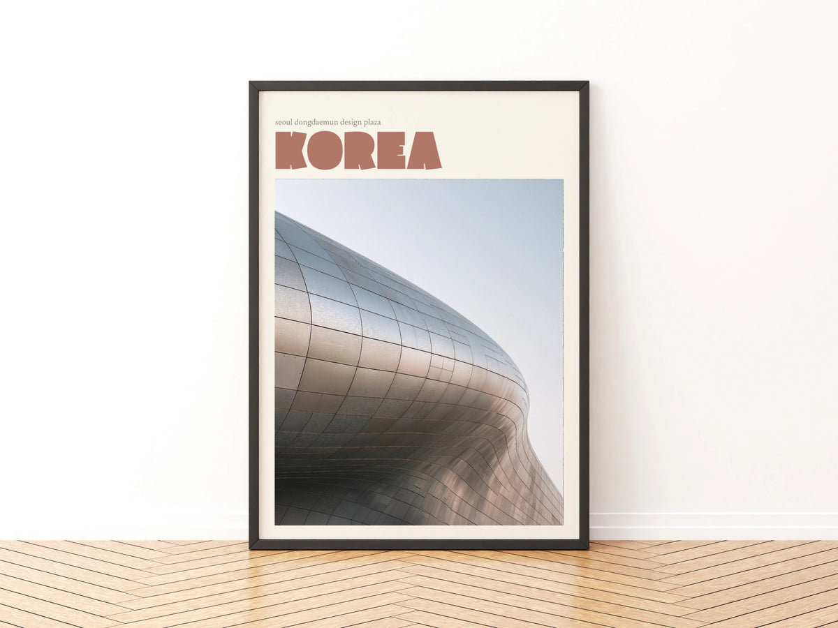 Seoul Korea Contemporary  Travel Poster, Dongdaemun Design Plaza, Architecture Wall Art Print