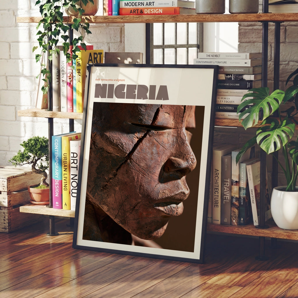 Nigeria Travel Print, Nok Terracotta Sculpture, contemporary African Wall Art