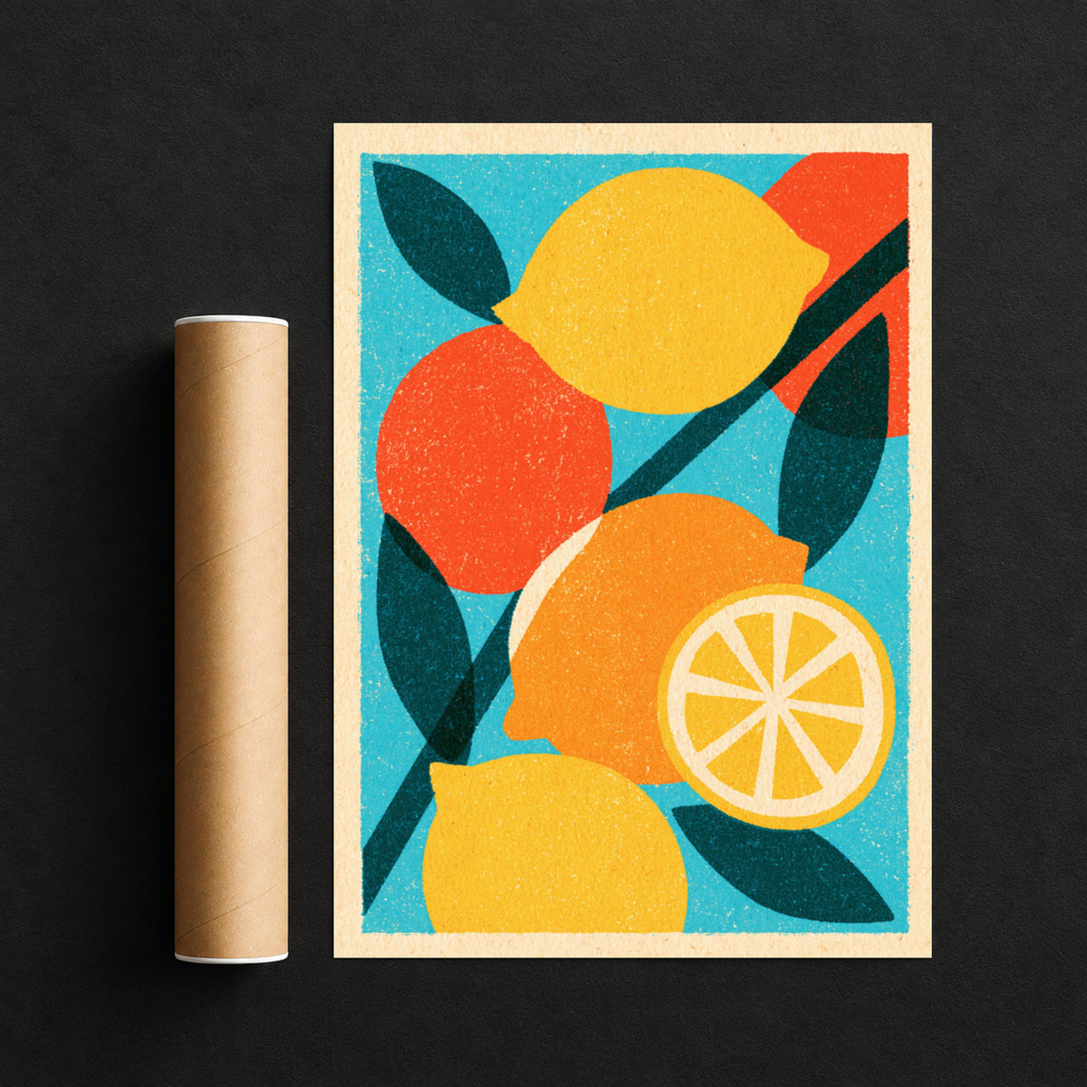 Vintage Food Poster Print | Rustic Kitchen Decor, Mid Century Lemon Art, Retro Citrus Wall Art