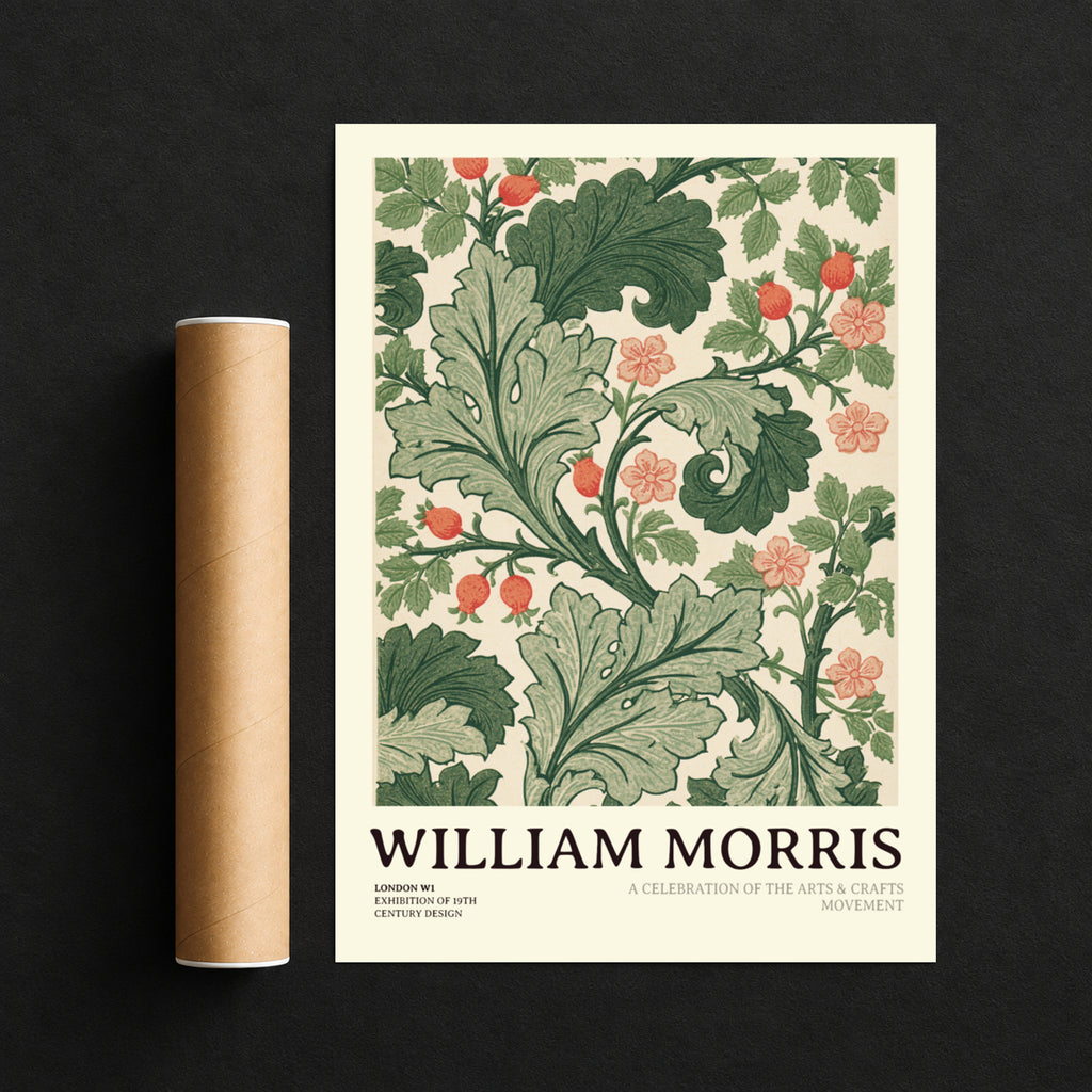 William Morris Print, Acanthus Leaf Wall Art, Arts and Crafts Floral Poster, Green Botanical Nature