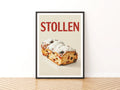 Stollen Vintage Food Poster Print | Rustic Kitchen Decor | Retro Mid Century Risograph Baking Art