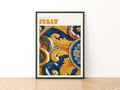 Italy Travel Print, Deruta Majolica Pottery Contemporary Wall Art, Italian Gift
