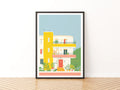 Bauhaus Architecture Print, White City Poster, Colourful Building Art - Modern Style Apartment Print.