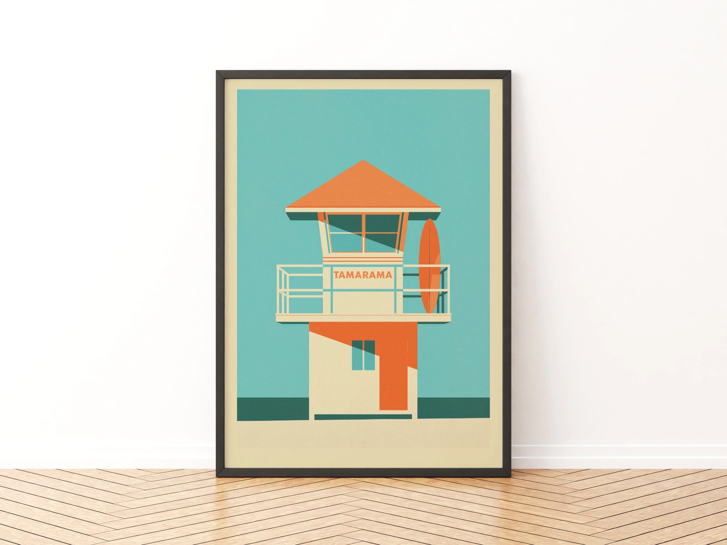 Tamarama Beach Poster | Sydney Coastal Wall Art | Australian Surf Print | Vintage Travel Poster | Risograph Beach Decor | Ocean Artwork