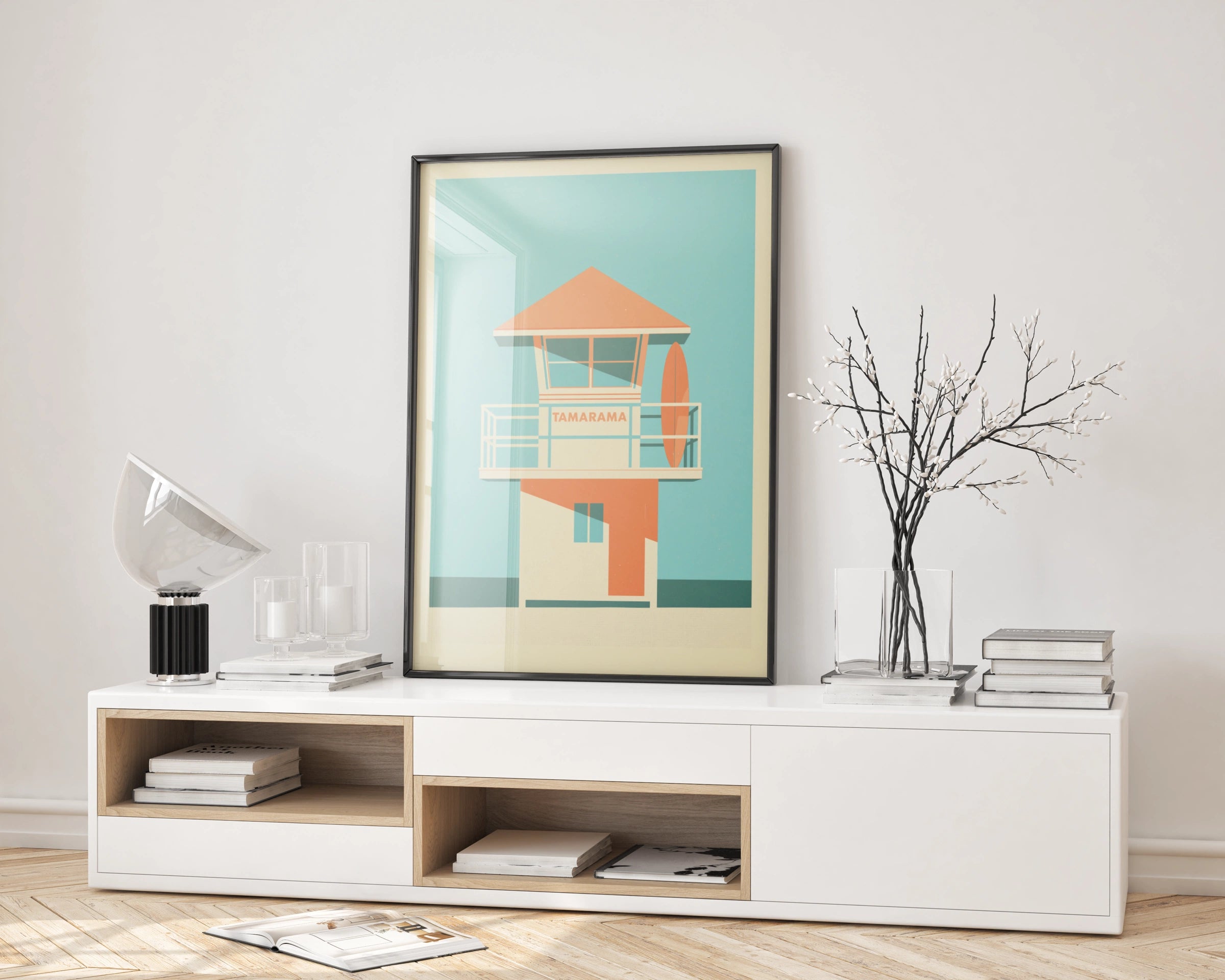 Tamarama Beach Poster | Sydney Coastal Wall Art | Australian Surf Print | Vintage Travel Poster | Risograph Beach Decor | Ocean Artwork