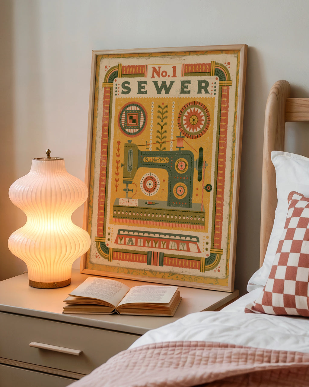 No.1 Sewer Retro Sewing Print, Craft Room Wall Art, Vintage Sewing Machine Poster