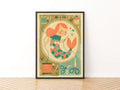 Retro Mermaid Sewing Print, Craft Room Wall Art, Embroidery Hoop Poster, 1950s Style