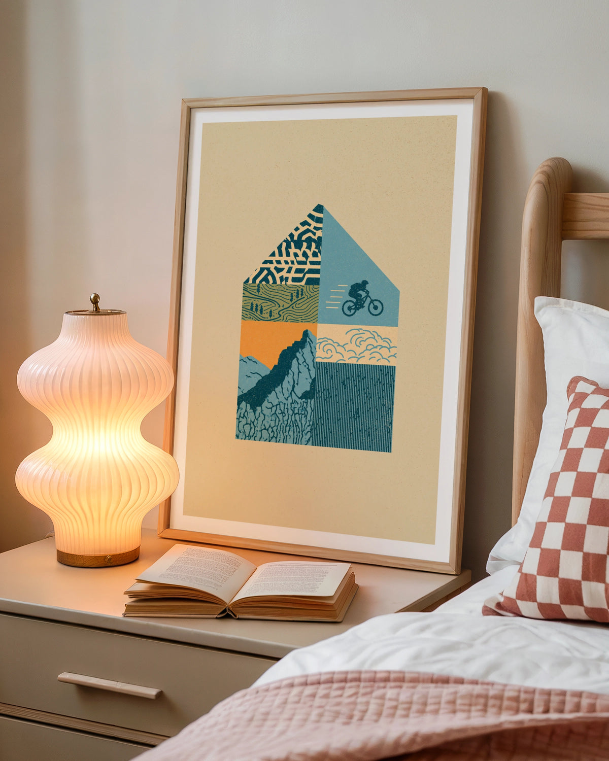 Mountain Bike Retro Poster, Cycling Art Print, Vintage MTB Wall Art, Outdoors Gift for Cyclists