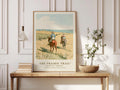 Vintage Prairie Trail Print, Midwest America Wall Art, Western Landscape Poster, Horseback Riders