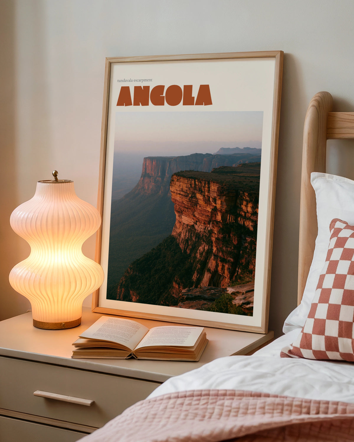 Angola Travel Print, Tundavala Escarpment contemporary Wall Art, African Nature Cliff Landscape