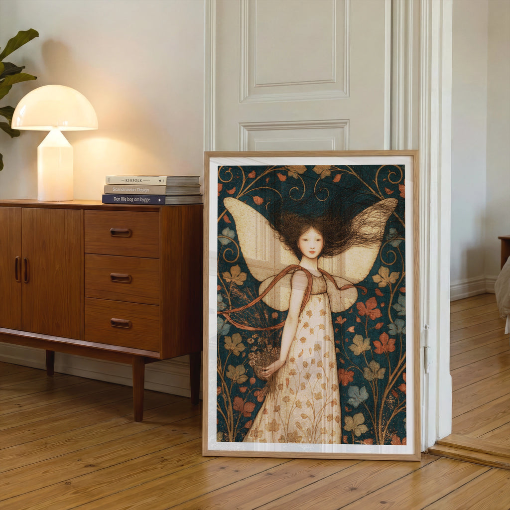 Wind Fairy - Magical Weather Fairy -  Girl's Nursery print, Arthur Rackham Inspired Art
