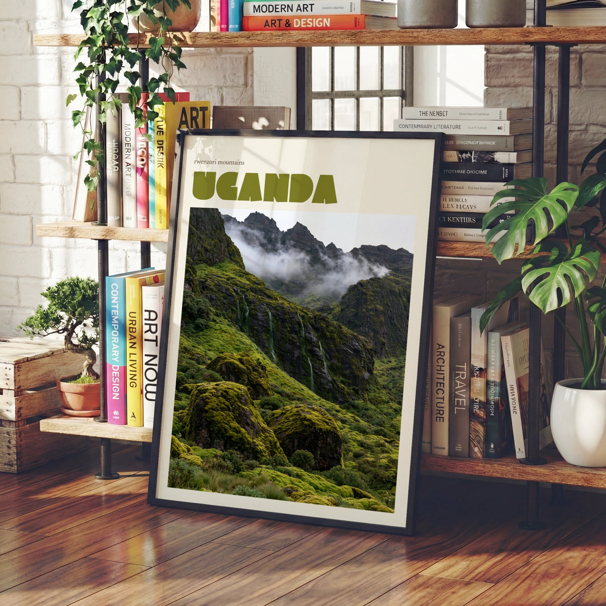 Uganda Rwenzori Mountains Contemporary Travel Print, African Nature Wall Art