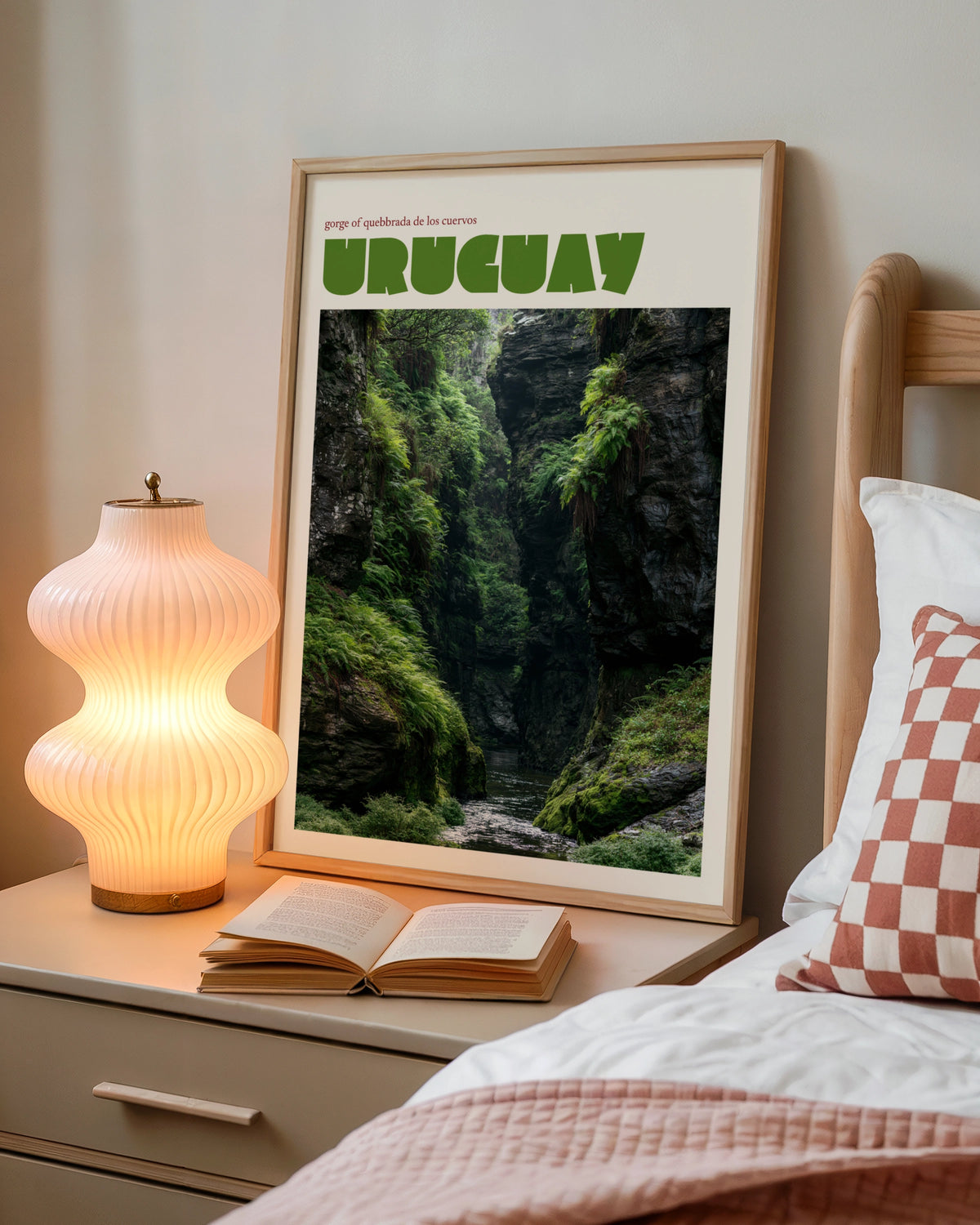 Uruguay Travel Poster, Contemporary Quebrada de los Cuervos Gorge, South America Wall Art Print