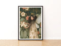 Tropical Fairy Garden Classic Inspired Print, Botanical Fantasy Poster, Floral Fairy Wall Art