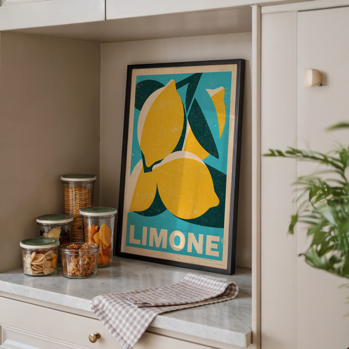 Vintage Food Poster Print | Rustic Kitchen Decor, Limone Lemon Art, Retro Citrus Wall Art