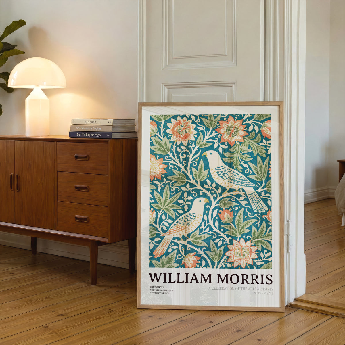 Classic Inspired William Morris Bird Print, Arts and Crafts Exhibition Poster, Floral Wall Art
