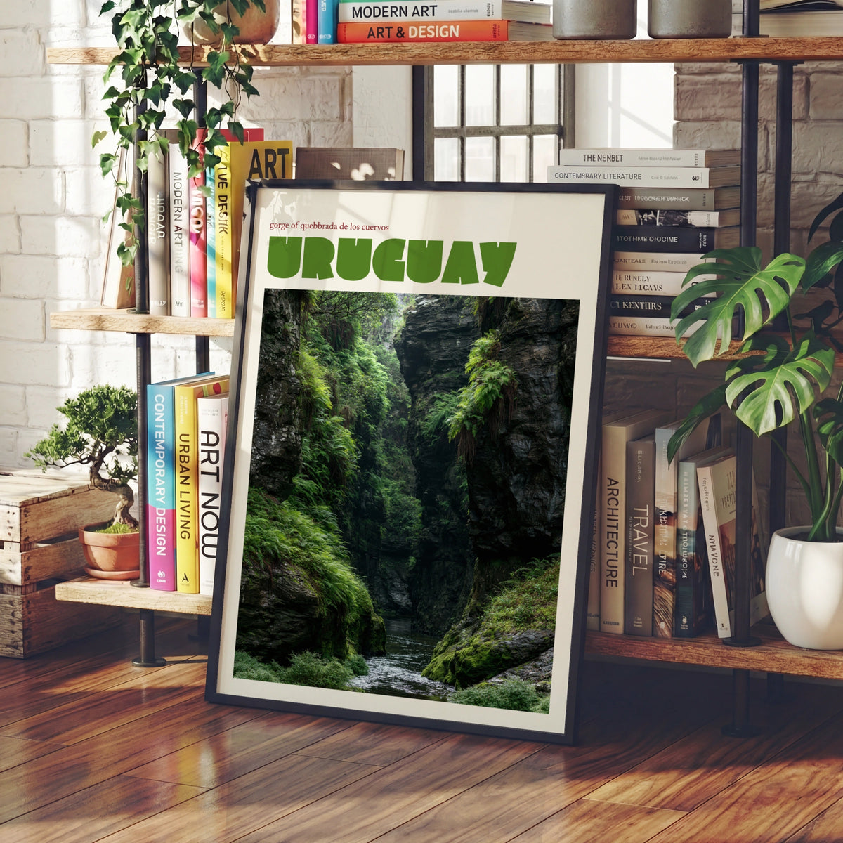 Uruguay Travel Poster, Contemporary Quebrada de los Cuervos Gorge, South America Wall Art Print