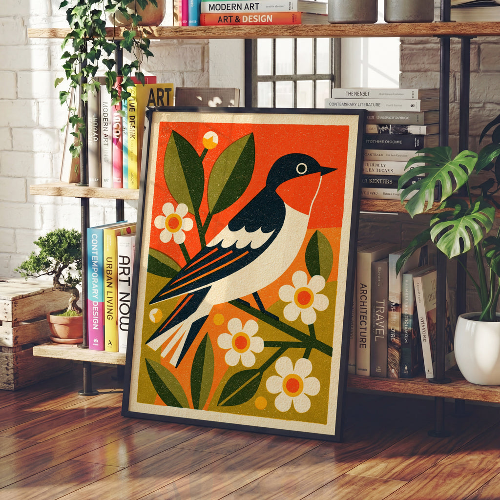 Retro Bird print