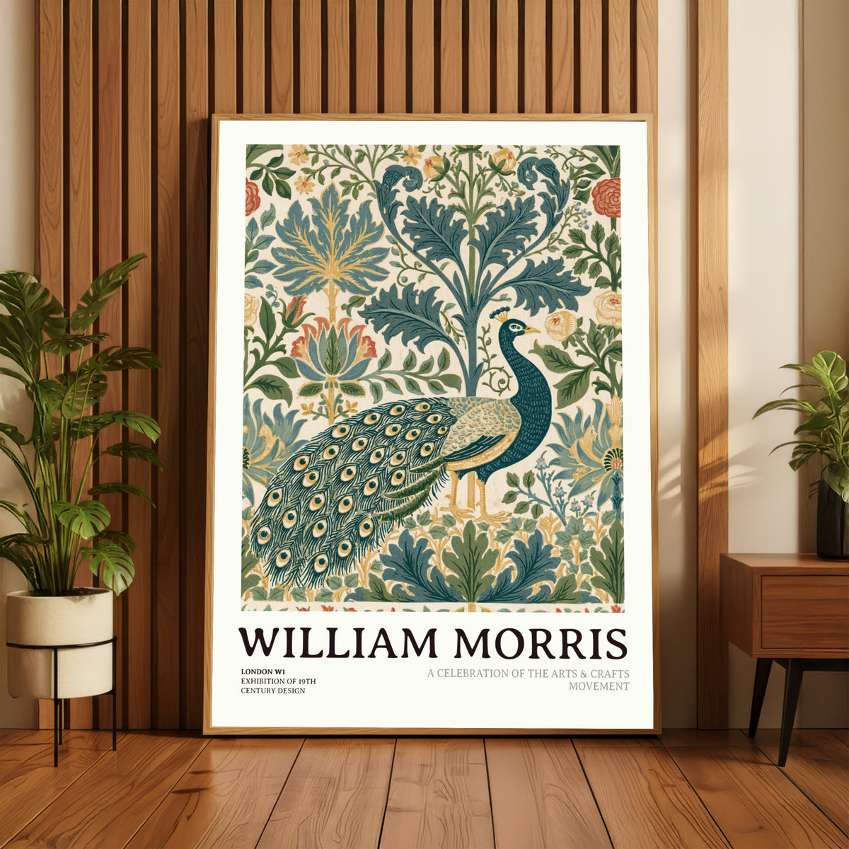 William Morris Peacock Exhibition Poster, Arts and Crafts Movement, Classic Inspired Prints