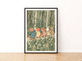Woodland Animal Friends Forest Walk Print, Retro Unisex Children', Nursery Wall Art