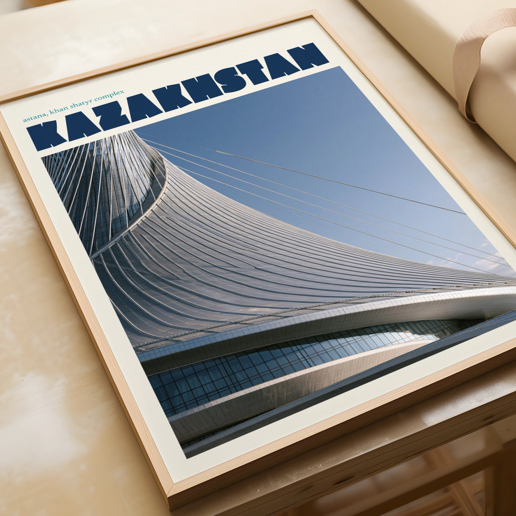 Kazakhstan Print, Astana Khan Shatyr Contemporary Architecture Travel Wall Art